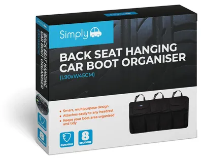 Immagine prodotto di Simply CBO01: Organizer pieghevole da appendere per il bagagliaio, ideale per il sedile posteriore – un