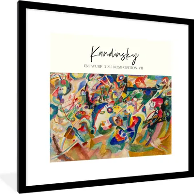 Produktbild von MuchoWow® Gerahmtes Poster Malerei - Kandinsky - Alte Meister 40x40 cm - Poster mit Schwarzem Bilderrahmen Wandposter Rahmen Foto Bilder - Poster - Plakat im Rahmen