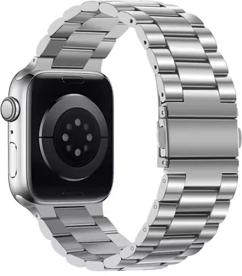 Productafbeelding van Rostvrijstalen band, geschikt voor Apple Watch – 38 mm – Smartwatch-band – Sluiting met vlinderstelsel – Heupriem voor uw Apple Watch – zilverkleurig – CHPN