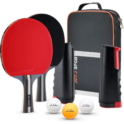 Image de Set de raquettes de tennis de table avec balles de tennis de table, idéal pour les enfants, les débutants, les familles et les joueurs confirmés