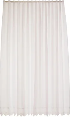 Produktbild von Gardinen Kranzusch Scheibengardine Blumenstickerei 127x525 cm H/B Weiß Bistrogardine Vorhang Küche 1er Pack