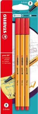 Zdjęcie produktu dla Fineliner - STABILO point 88 - 3er Pack - rot