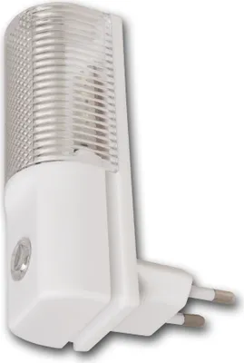 A white LED night light with a European plug.