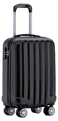 Produktbild von TSA-Schloß 2080 Hangepäck Zwillingsrollen Reisekoffer Koffer Trolley Hartschale Handgepäck M(Boardcase) (Schwarz, M)