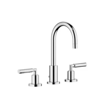 Zdjęcie produktu dla Dornbracht TARA Trzyotworowa bateria umywalkowa z zestawem odpływowym, obrotowa wylewka 360°, wysięg 135 mm, 20710882-00