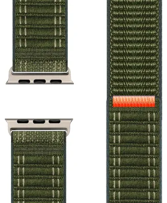 Produktbild von Evolv Nylon Armband für Apple Watch Ultra/SE/10/9/8/7/6/5/4/3/2/1, Gewebtes Stoffband mit Klettverschluss, 42/44/45/46/49mm - Waldgrün