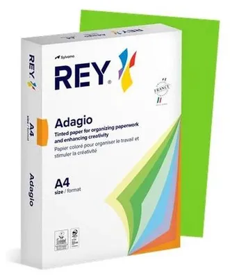 Kopírovací papier, farebný, A4, 80 g, REY "Adagio", intenzívna zelená