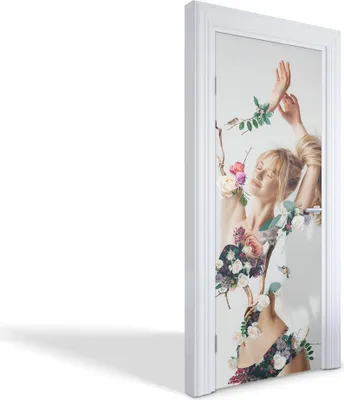 Produktbild von Innentür Folie Modern Selbstklebende Wandsticker Personalisiert - Blumenharmonie - 85 x 205 cm