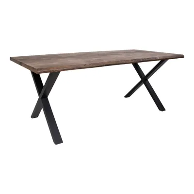 Zdjęcie produktu dla Tony stół do jadalni z 95x200 cm faliste krawędzie, przydymiony dąb, nogi czarne.