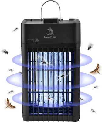 Produktbild von Elektrische Insektenlampe – Mückenlampe, Fliegenfänger – zur Bekämpfung von Schädlingen – Hochspannung 4200V – Reichweite: 30 m² – Schwarz