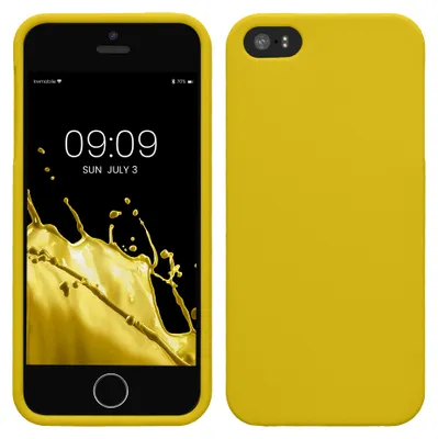 Produktbild von kwmobile Handyhülle für Apple iPhone SE (1.Gen 2016) / iPhone 5 / iPhone 5S Hülle - TPU Case - Kabelloses Laden - Schutzhülle Cover in Strahlend Gelb