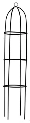 Produktbild von Kinzo Rosen Rankhilfe 185x40cm – Rankgitter Metall rund für Kletterpflanzen – Blumensäule – Rankturm Schwarz