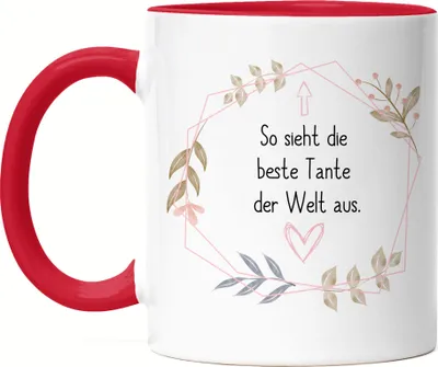 Produktbild von Beste Tante Sieht so aus Tasse Rot Lieblingstante Geschenkidee Geburtstag Neffe Nichte