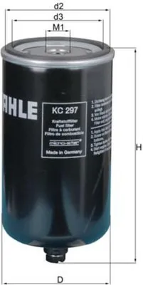 Produktbild von Kraftstofffilter MAHLE KC 297 für MAN M 2000 M Anschraubfilter