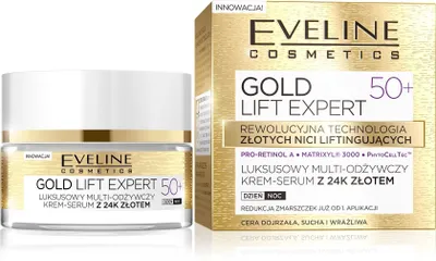Obrázok produktu pre Eveline Gold Lift Expert Nourishing Cream viacnsobne vyivujce krmov srum 50+ 50 ml