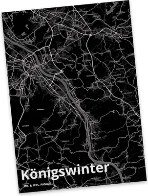 Produktbild von Mr. & Mrs. Panda Fotokarte Königswinter - Geschenk, Kunstkarten, Stadt Dorf Karte Landkarte Map Stadtplan, Postkarten, Postkarte, Grußkarte, Ansichtskarte