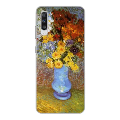 Produktbild von MuchoWow® Handyhülle Schutzhülle Hülle für Samsung Galaxy A70 Vase mit Gänseblümchen und Anemonen - Vincent van Gogh Silikon Softcase Handy Hülle - Schutzhaube