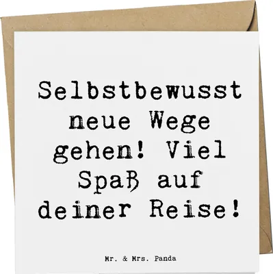 Produktbild von Mr. & Mrs. Panda Grußkarte Spruch Alleine Reisen unternehmen - Weiß - Geschenk, neue Erfahrungen, faltkarte, Klappkarte, Entdeckung, Glückwunschkarte, deine Reise, Mut