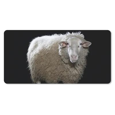 Produktbild von MuchoWow® Mauspad Mousepad Schafe - Nutztiere - Schwarz 60x30 cm - Mousepads - Maus Mat - Pad - Mausunterlage - Nachhaltig