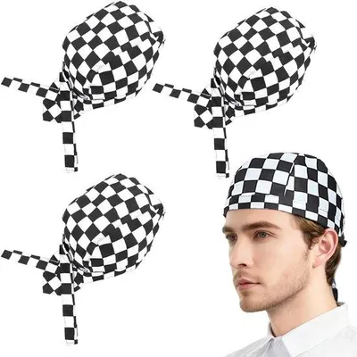 Produktbild von Kochmützen-Set aus 3 flexiblen Kochmützen aus Grillfaser für Koch und Grillmeister