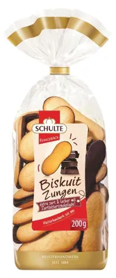 Produktbild von Schulte Biskuitzungen Zartbitter, 200g