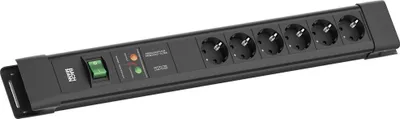Image de BACHMANN CONNECTUS 6xCEE7/3, 1xGVS 1xinterrupteur 2,0m CEE7/7 Noir