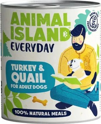 Zdjęcie produktu dla ANIMAL ISLAND Indyk i przepiórka - Karma mokra dla psów - 800g