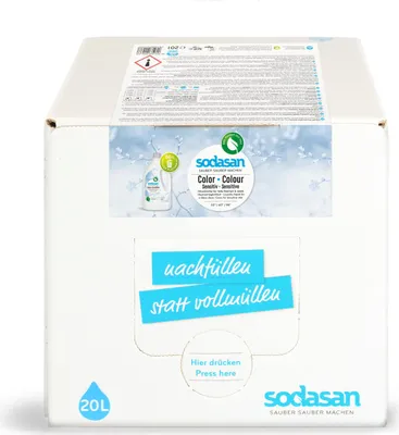 Produktbild von Sodasan Color Waschmittel Sensitiv 20L mit integriertem Auslaufhahn (1er Pack)
