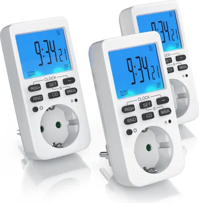 Produktbild von BEARWARE 3x Zeitschaltuhr, digital, programmierbar, LCD Display, Steckdosen Timer, max. 3680W