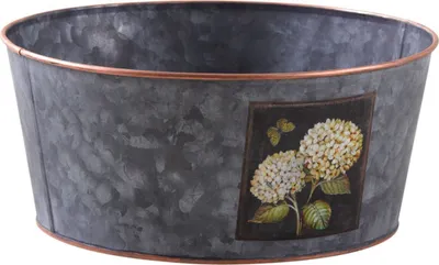 Produktbild von Runder Korb aus grau patiniertem Metall "Hortensia"
