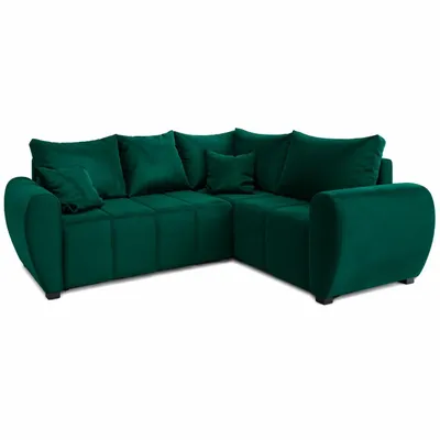Produktbild von Ecksofa MOKA L rechte Seite mit Schlaffunktion L-Form, Sofa mit Bettkasten, Wohnzimmersofa, Couch, Bettsofa, Couchgarnitur – Grün Kronos 19