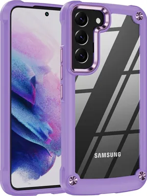 Immagine prodotto di Custodia per Samsung Galaxy S23, Custodia ibrida trasparente in PC TPU e antiurto Viola