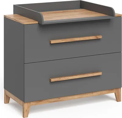 Produktbild von Wickelkommode Vitalispa Malia Grau/Artisan 108 x 98 cm mit 2 Schubladen, Model 58353