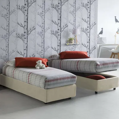 Image de Aribal - Lit Simple, Beige, Matelas Inclus  Italy