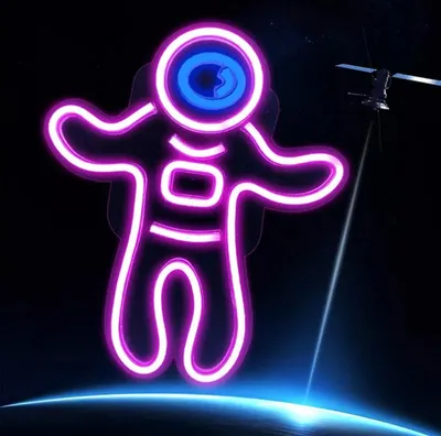 Produktbild von NEON LED Licht, dekorative Wand-Leuchte, Astronaut pink, ca. 39 x 32 x 2 cm