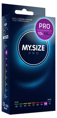 Immagine prodotto di MY.SIZE PRO Preservativi Elite taglia 7, 69 mm, XXL, 10 Pezzi, vestibilità perfetta e dimensioni adatte a tutti