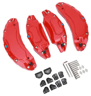 Image de Lot de 4 caches d'étrier de frein en alliage d'aluminium pour Tesla Model 3, jantes de 18 et 19 pouces, couleur rouge