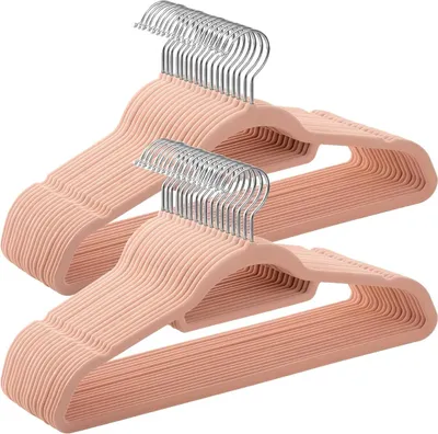 Produktbild von Songmics Kleiderbügel Samt 50er Set Hellrosa