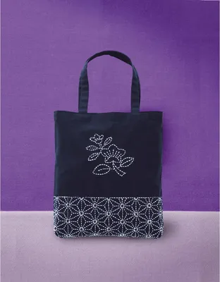 Image de Olympus Sashiko paquet de broderie "sac", tissu imprimé, 32x26x4cm, original du Japon