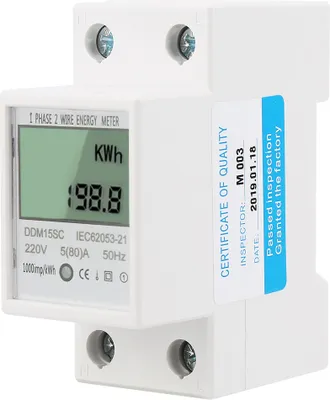 Image de 5-80A DDM15SC LCD Digital Display Single Phase Din Rail Electronic Energy KWh Meter