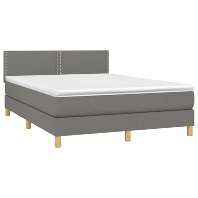 Immagine prodotto di vidaXL Letto a molle con materasso grigio scuro 140x200 cm in tessuto