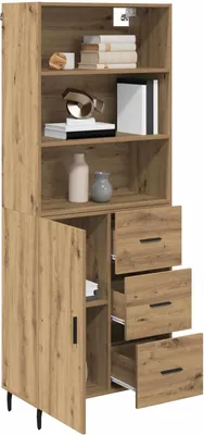 Obrázok produktu pre vidaXL Vysoká doska so zásuvkami Artisan dub 69,5 x 34 x 180 cm