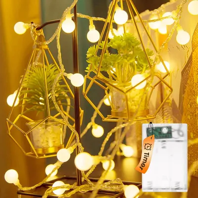 Lichterkette 30 LED warmweiß 3m Timer batteriebetrieben IP44