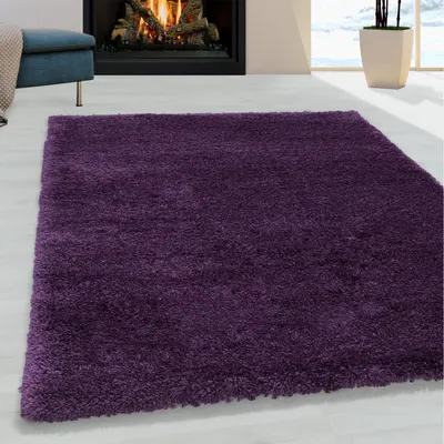 Produktbild von Flauschiger Wohnzimmerteppich, angenehm weicher Schlafzimmerteppich, Lila 280 x 370 cm