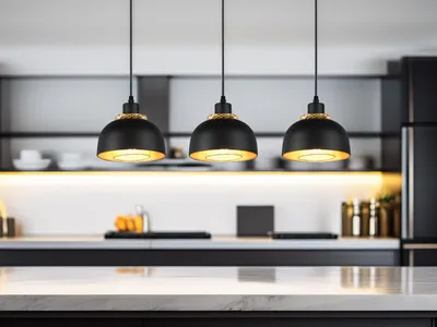 Immagine prodotto di Lampadario PUNCH nero e oro, 3xE27x40W, metallo, dimensioni: 150x68x18 cm, IP20, RL