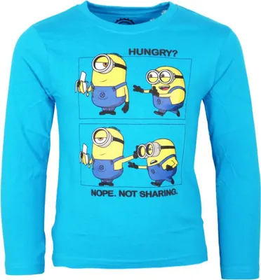 Produktbild von Die Minions Kinder Jungen langarm Shirt Langarmshirt – Blau / 104