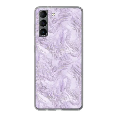 Produktbild von MuchoWow® Handyhülle Schutzhülle Hülle für Samsung Galaxy S21 Marmor - Silber - Muster Silikon Softcase Handy Hülle - Softcase