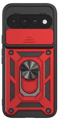 Zdjęcie produktu dla Mayaxess, etui do telefonu Pixel 11 / Pixel 11 Pro, z ochroną obiektywu aparatu i magnetycznym pierścieniem, kolor czerwony