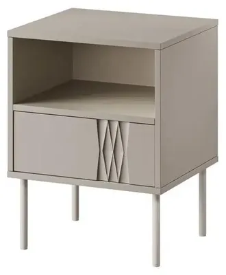 Produktbild von Cama Nachttisch 2 Stk. TRESSE 44x40x53 Kaschmir matt, Nachttisch, Kaschmir (Farbe), 1 Schublade(n), MDF-Platten, Partikelbord, 1 Regale, 16 mm