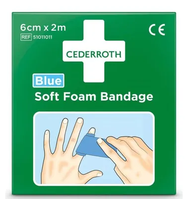 Zdjęcie produktu dla Cederroth 51011011 Plaster Soft Foam Bandage - 2 m, niebieski, samoprzylepny